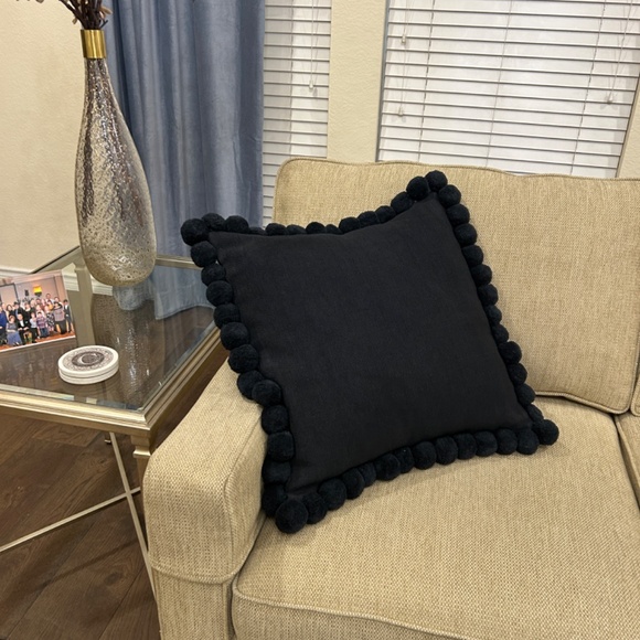 Couch,  Two 20x20 Square Black Pillows w/ Inserts - Picture 2 of 11
